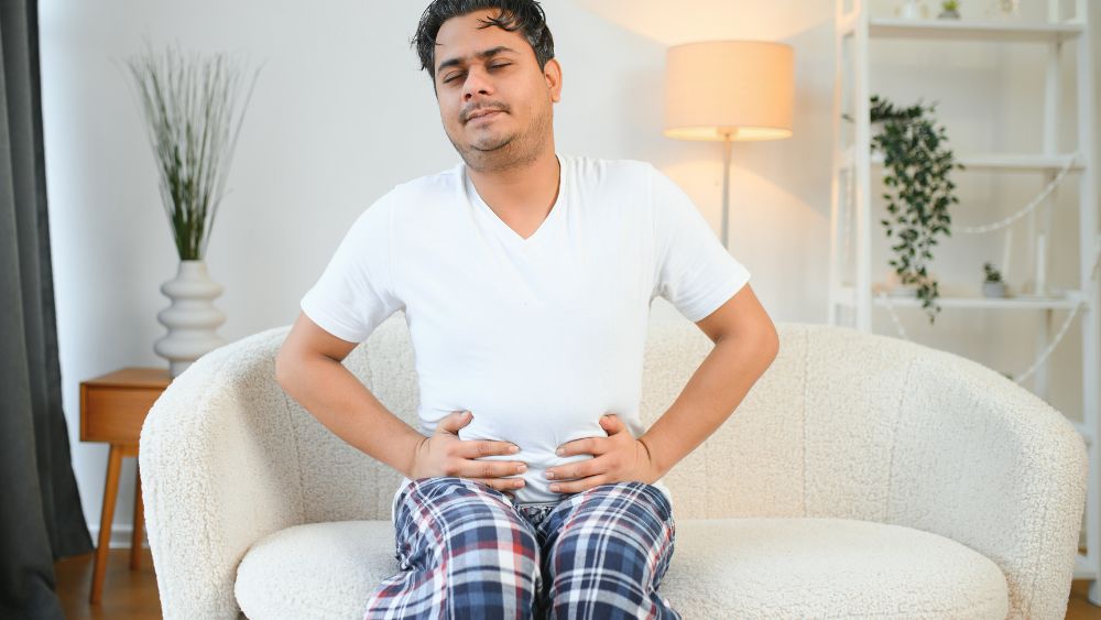 lower abdomen discomfort man